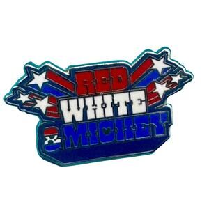 Red White & Mickey Mouse All American Booster Patriotic Disney Pin